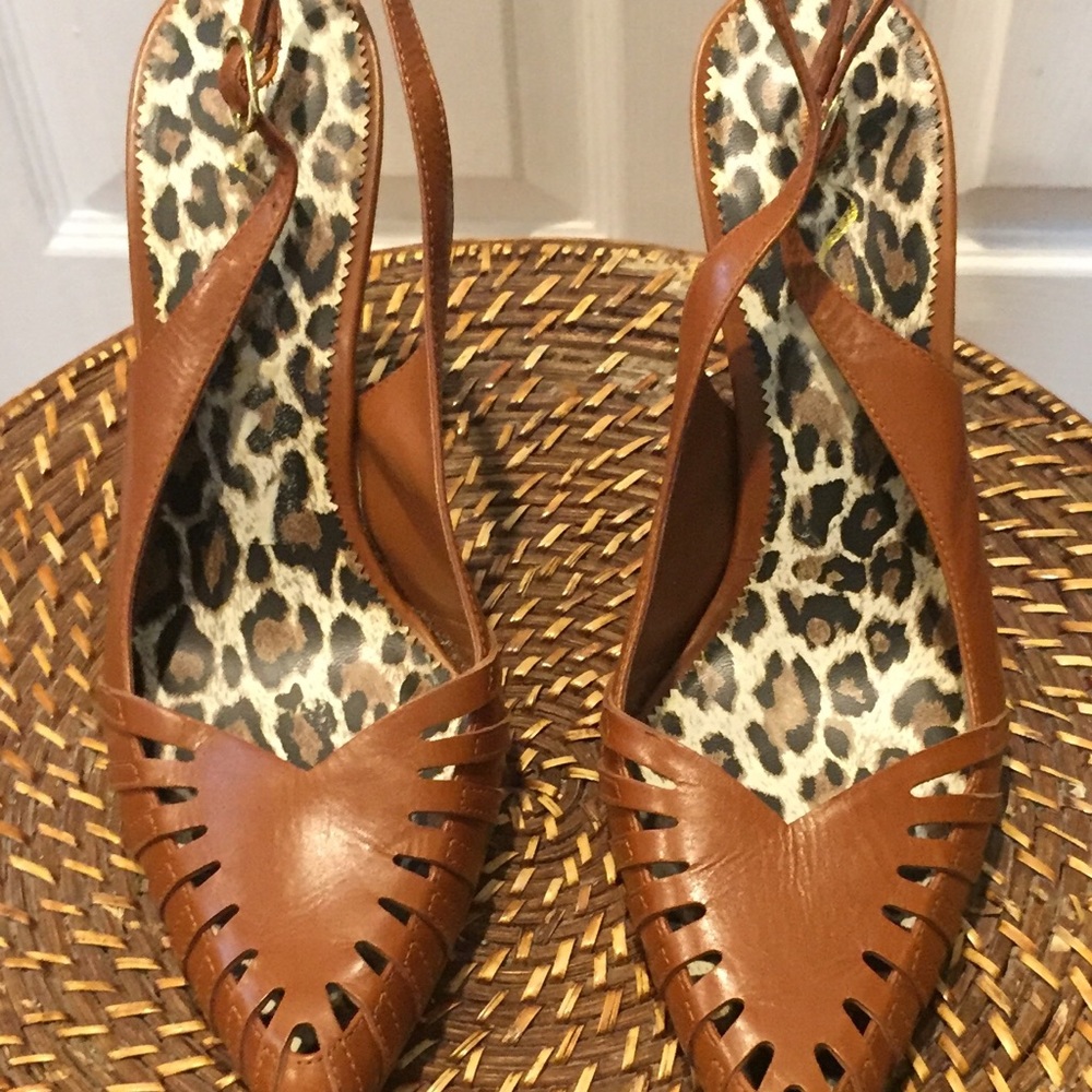Nina leopard print leather heels